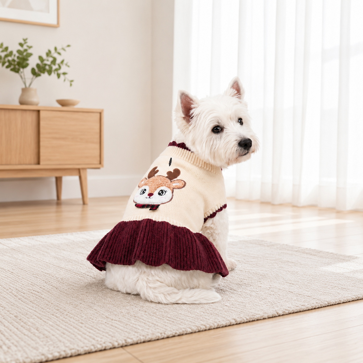 Christmas Reindeer Knit Pet Sweater For Dogs