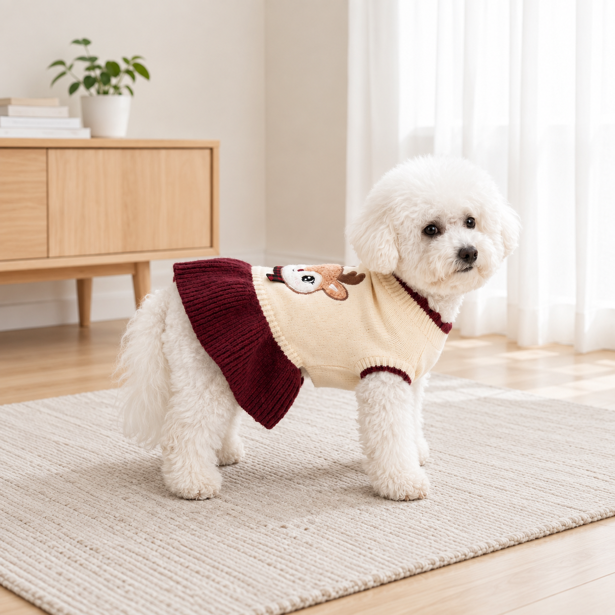 Christmas Reindeer Knit Pet Sweater For Dogs