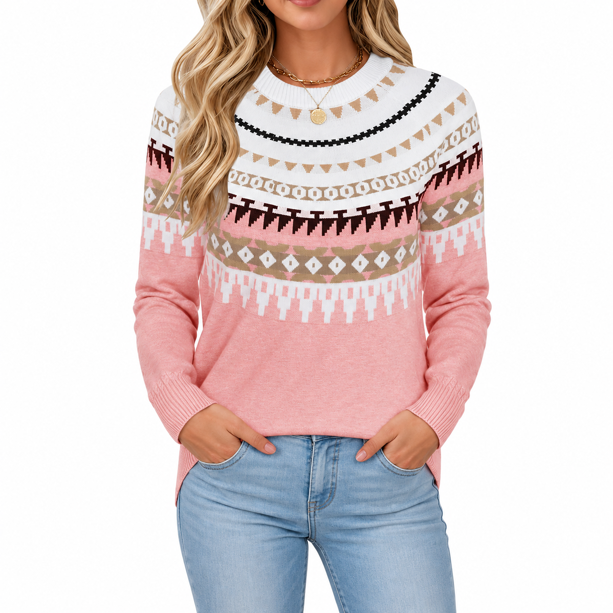 Casual Warm Knitted Pullover Sweater For Women
