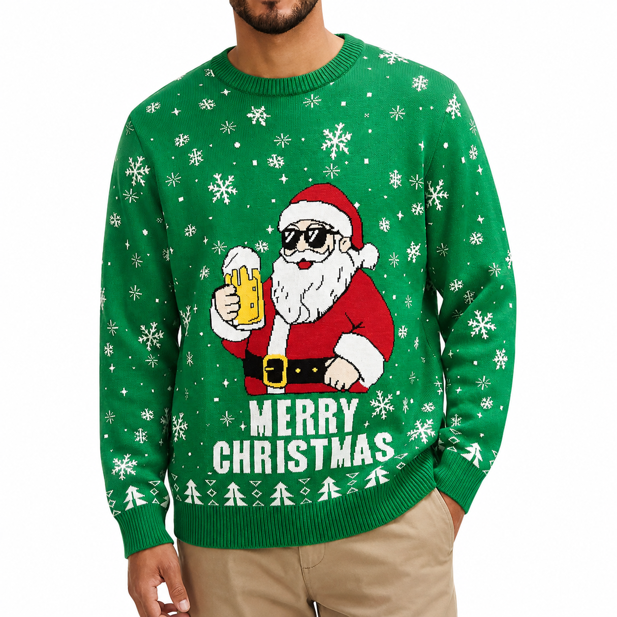 Classic Knit Christmas Pullover Sweater for Men
