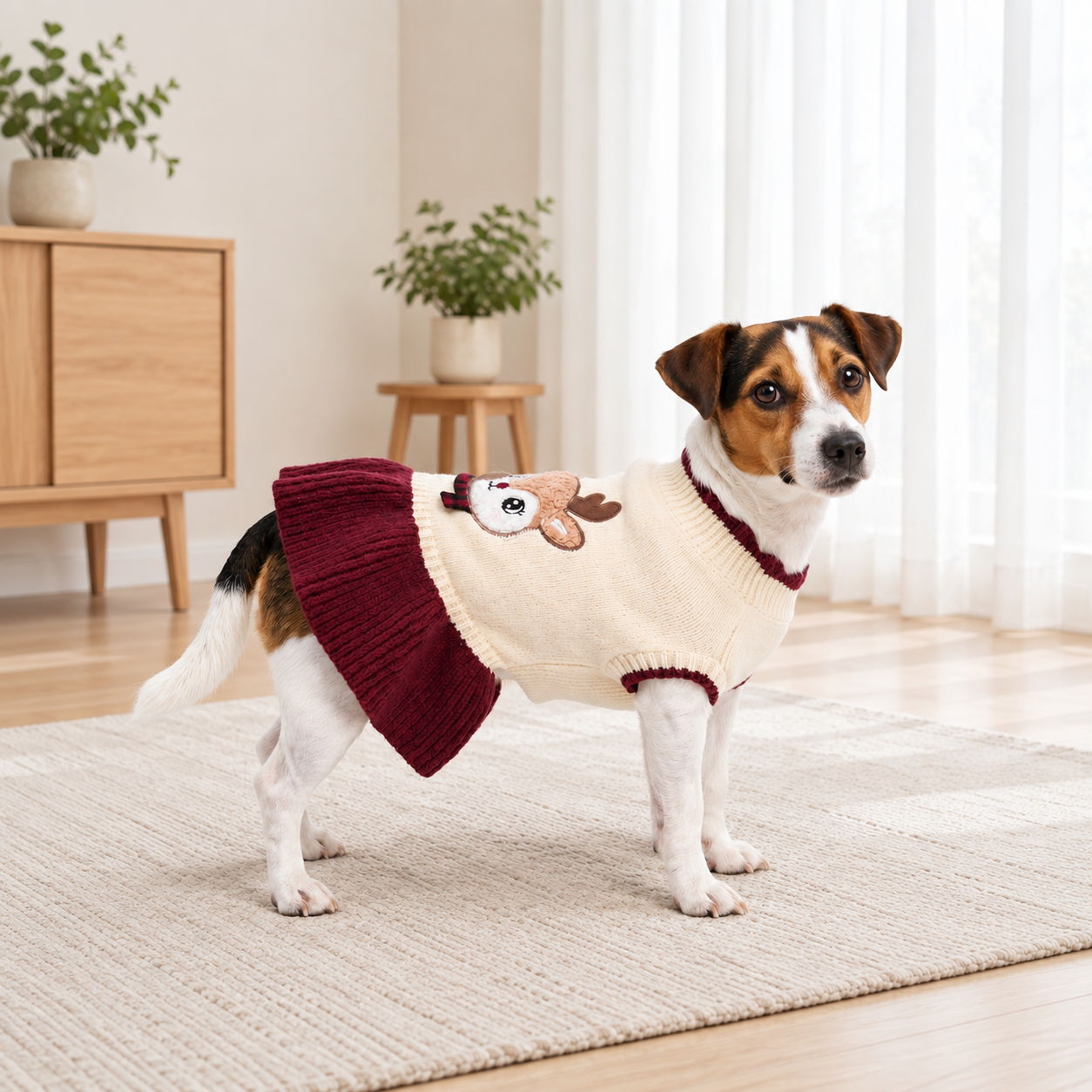 Christmas Reindeer Knit Pet Sweater For Dogs