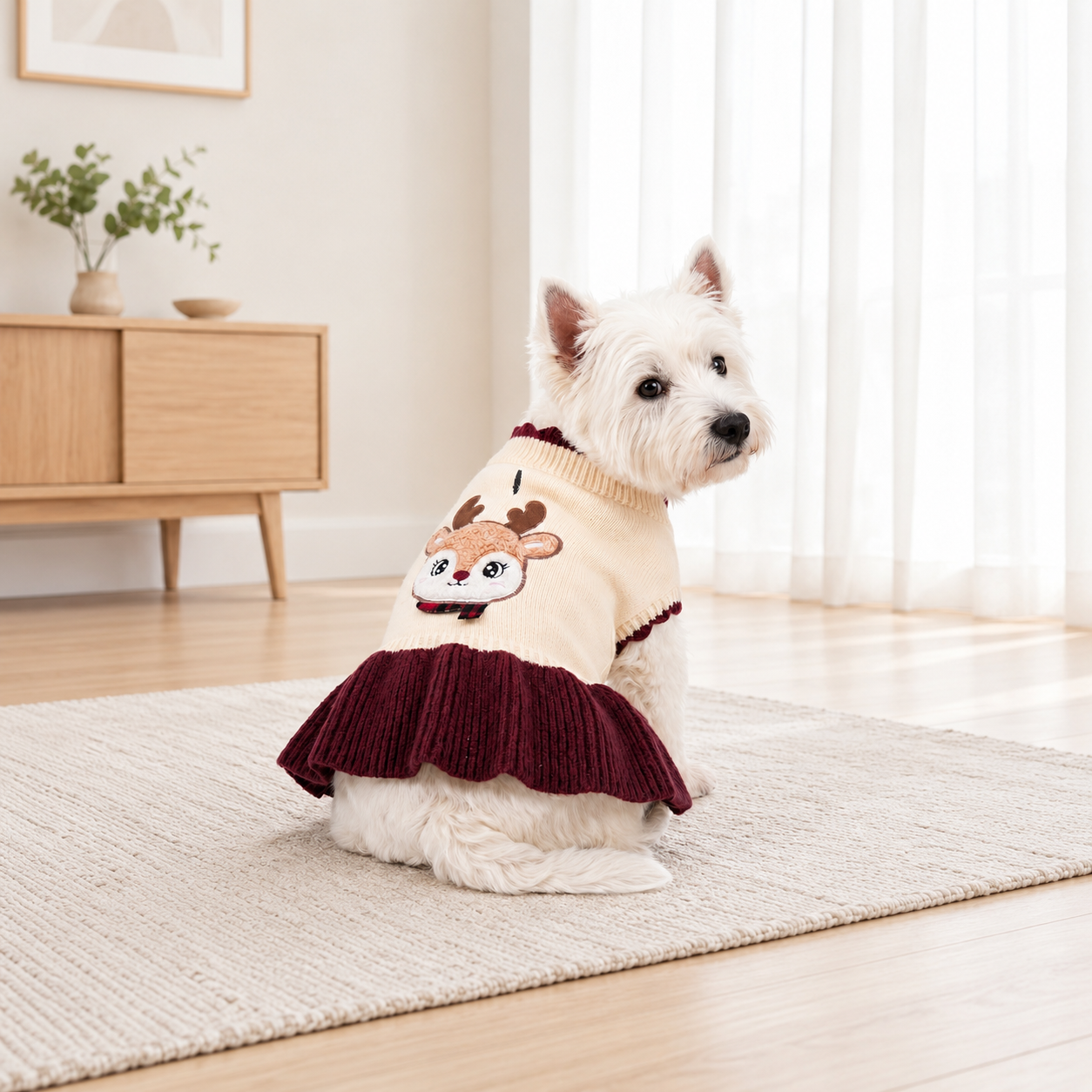 Christmas Reindeer Knit Pet Sweater For Dogs
