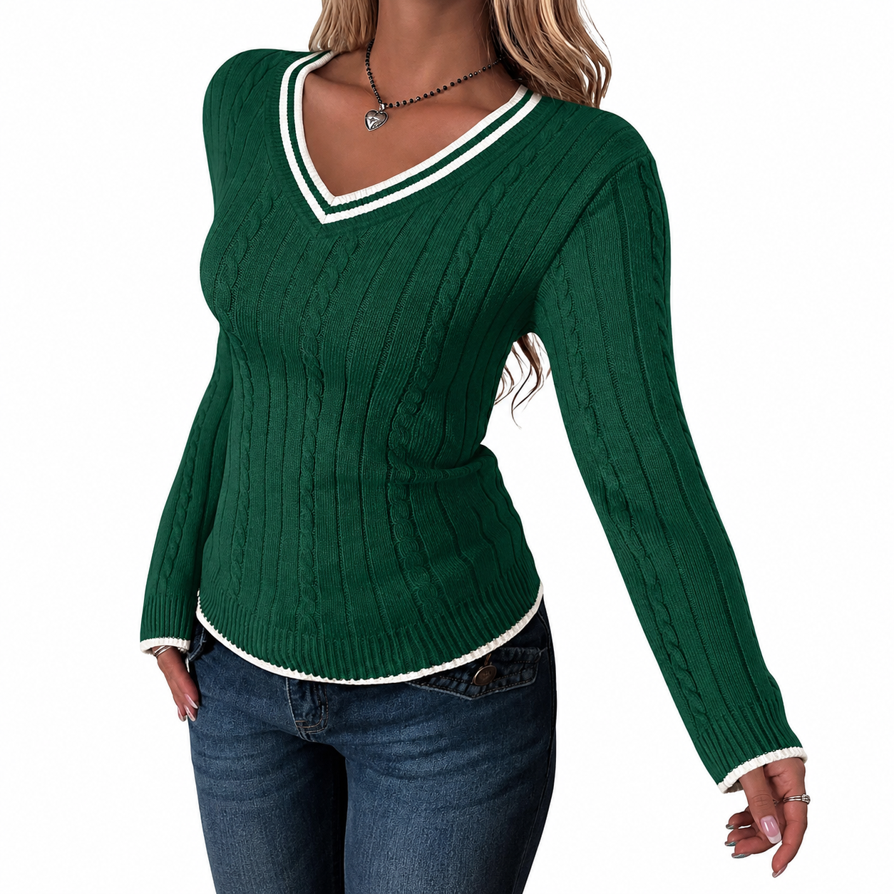 Classic Christmas Long Sleeve Pullover Sweater for Women