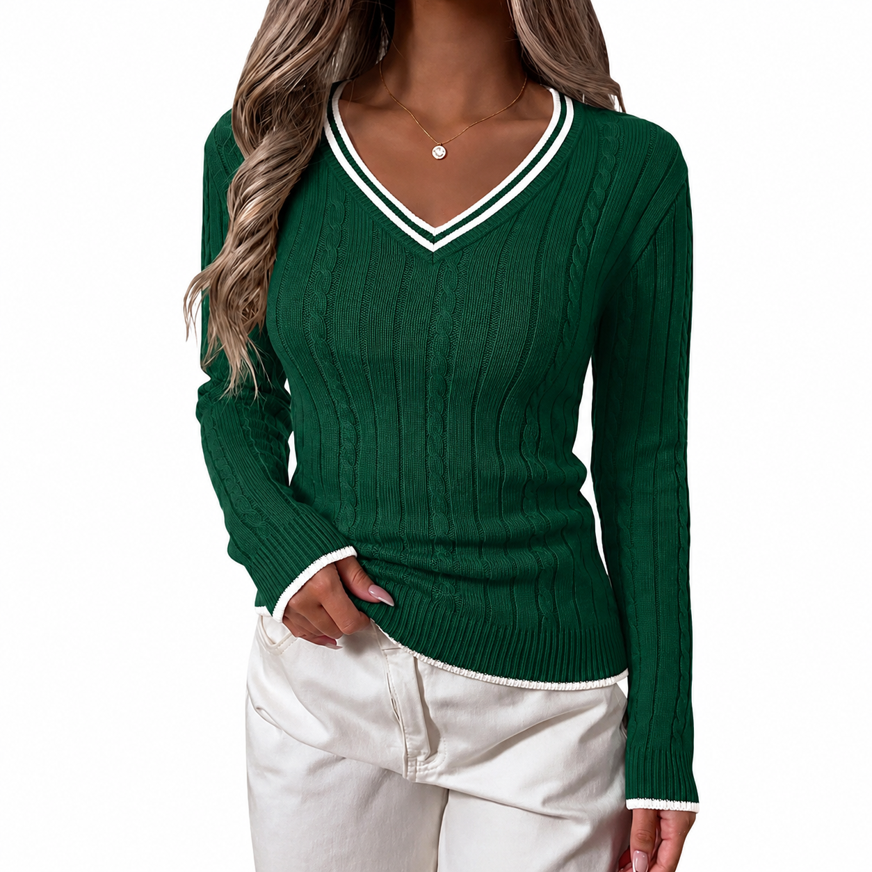 Classic Christmas Long Sleeve Pullover Sweater for Women