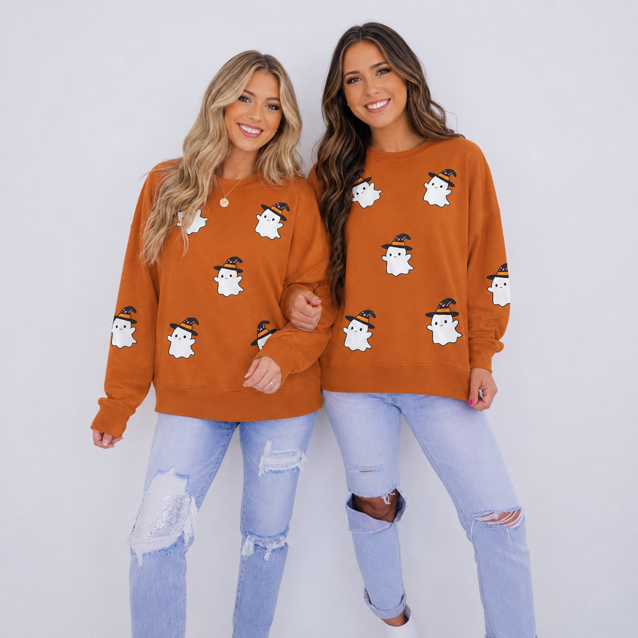 Halloween Graphic Long Sleeve Pullover Sweatshirt for Women