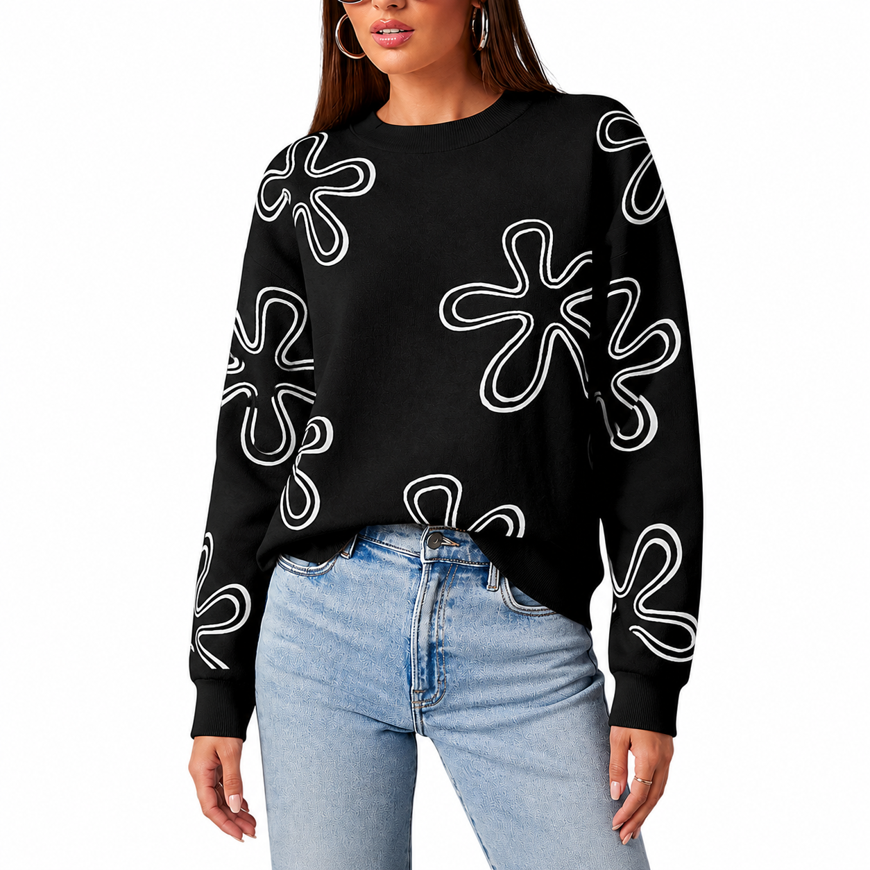 Snowflake Knit Christmas Pullover Sweater for Women