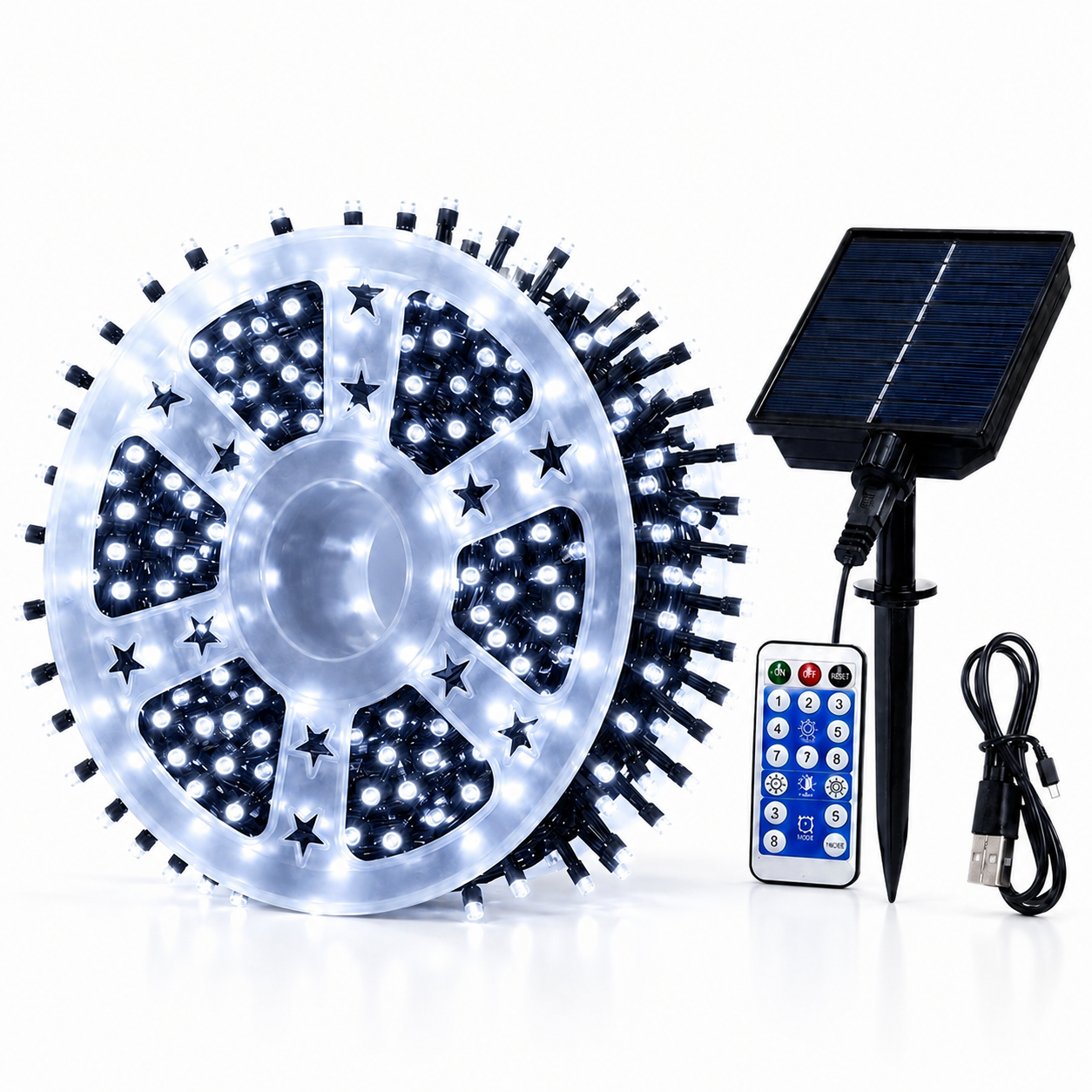 800 LED Wateproof Solar Fairy String Lights With Remote For Outdoor Decor