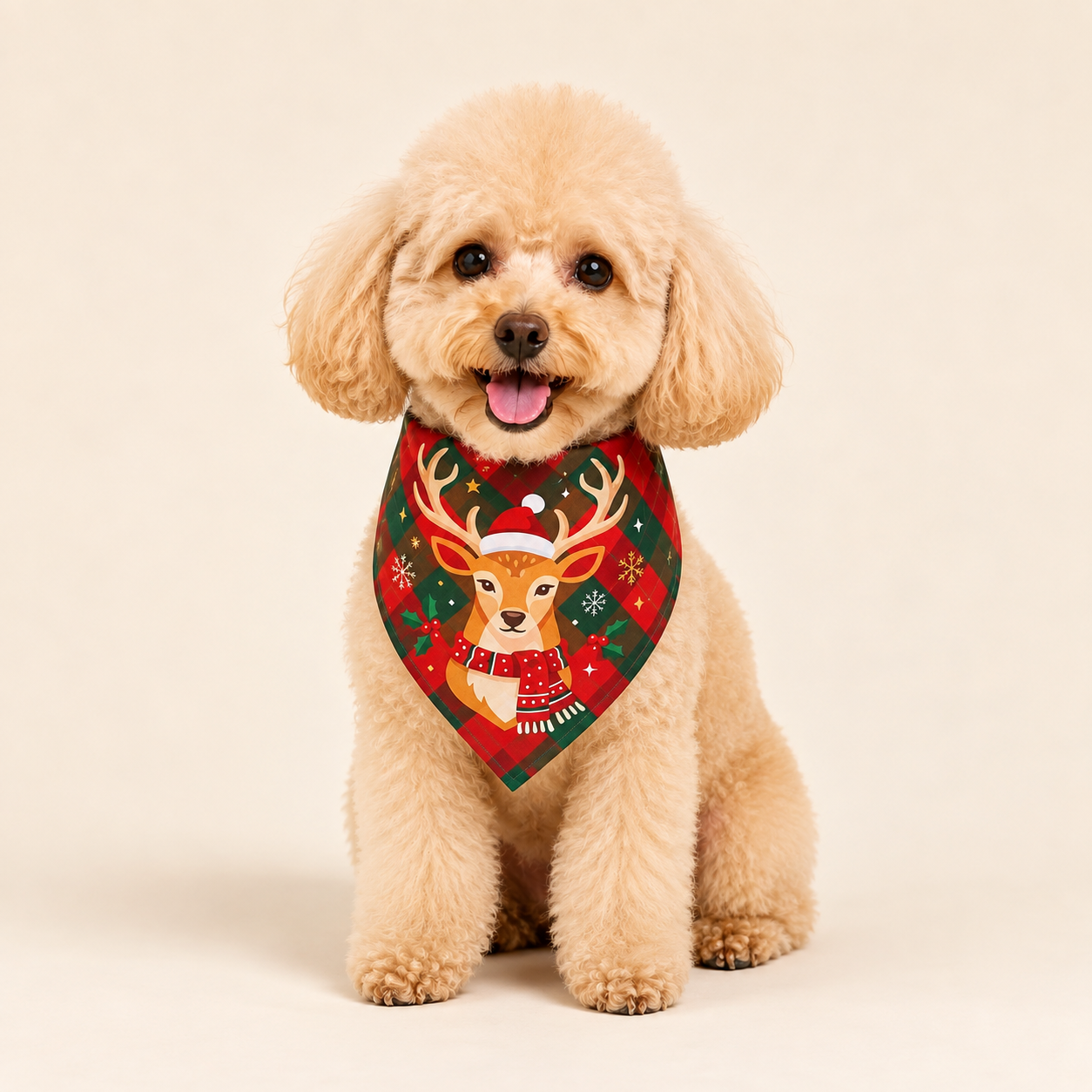 Christmas Snowman Reindeer Print Pet Bandana for Dogs and Cats