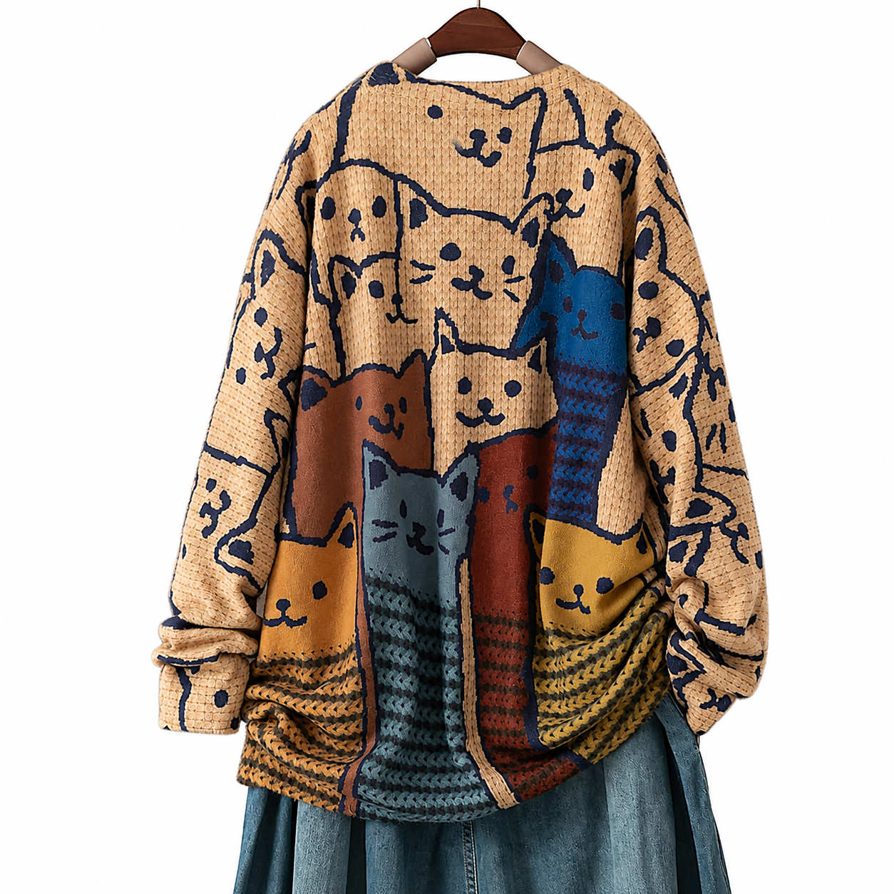 Casual Oversized Loose Printed Christmas Sweaters For Women