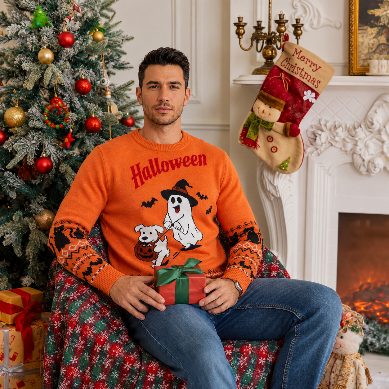 Classic Knit Christmas Pullover Sweater for Men