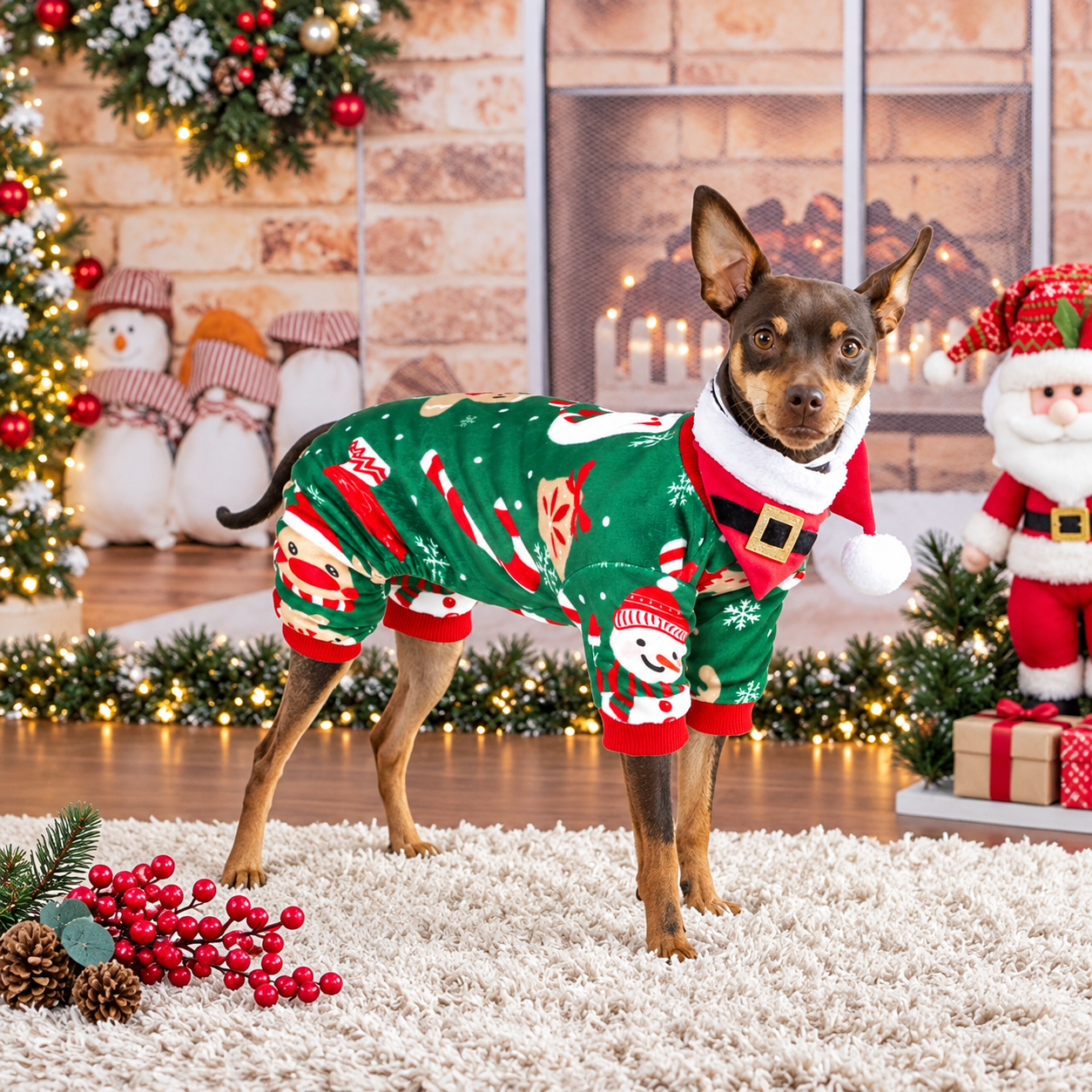 Dog Pajamas Onesie Soft Lightweight Winter Outfit with Comfortable Design