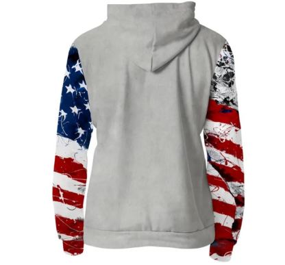 Men Flag Hooded Sweatshirt Casual Pullover
