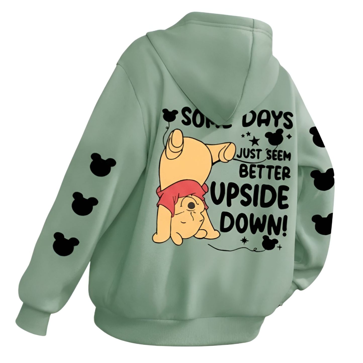 Some Days Just Seem Upside Cartoon Print Pullover Hooded