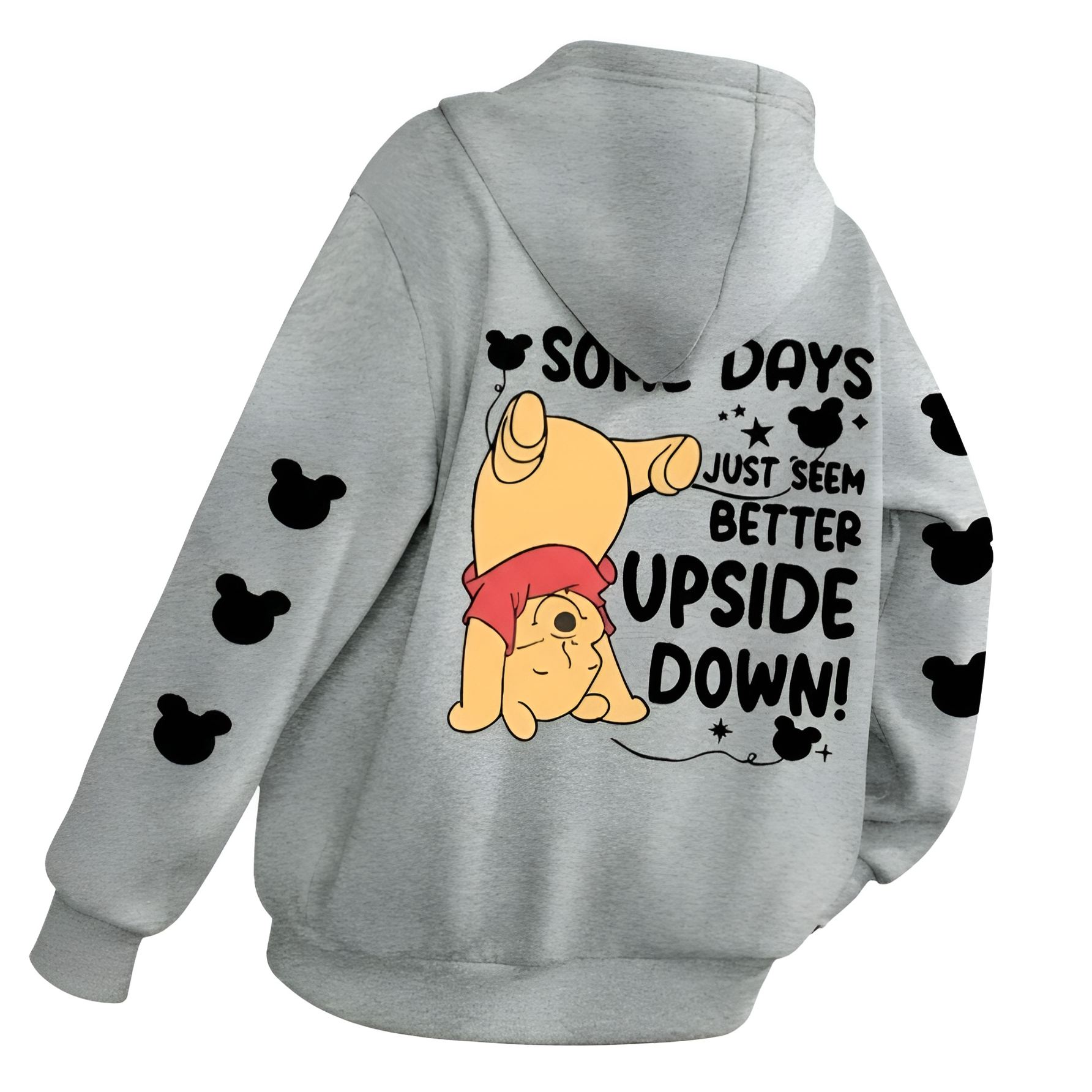 Some Days Just Seem Upside Cartoon Print Pullover Hooded
