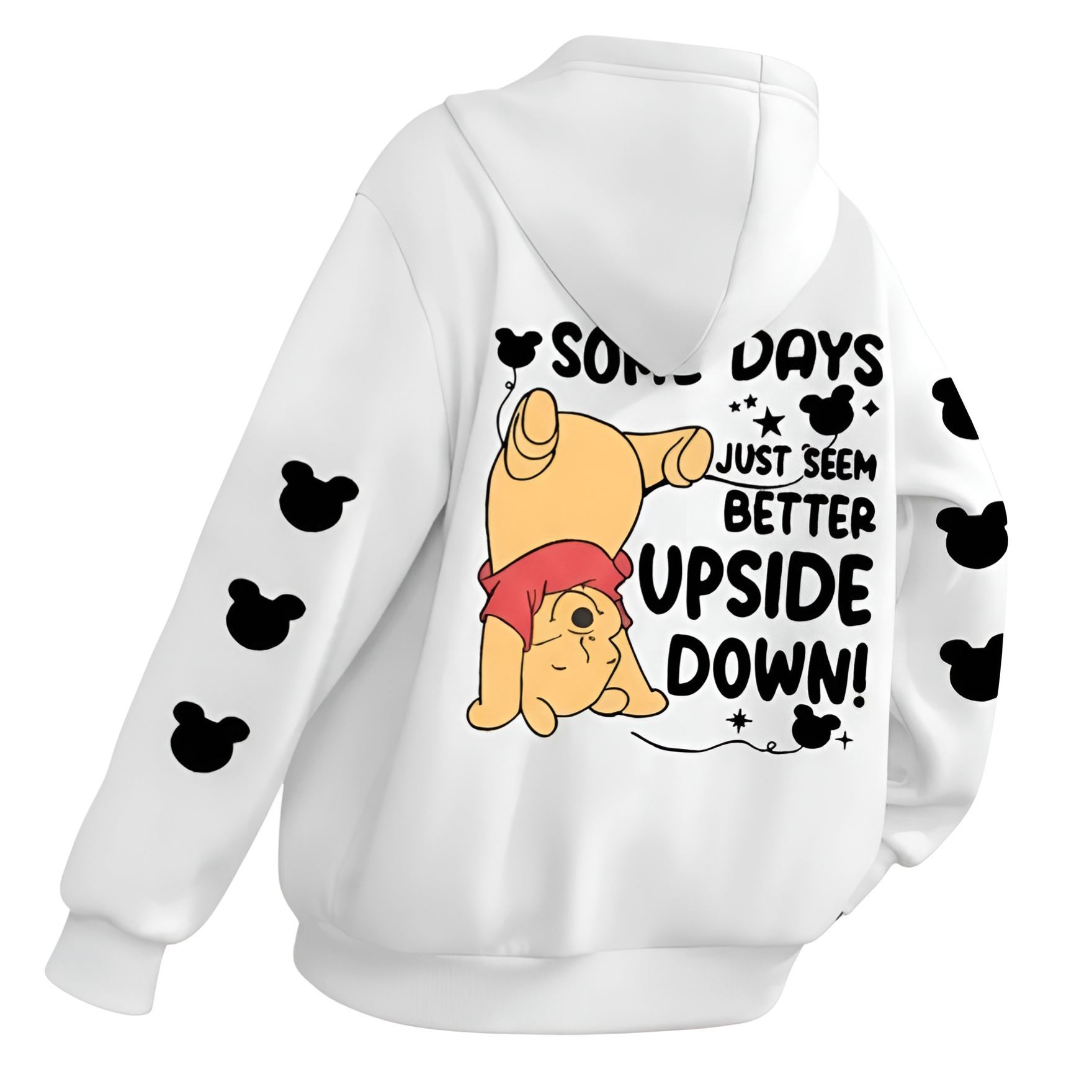 Some Days Just Seem Upside Cartoon Print Pullover Hooded