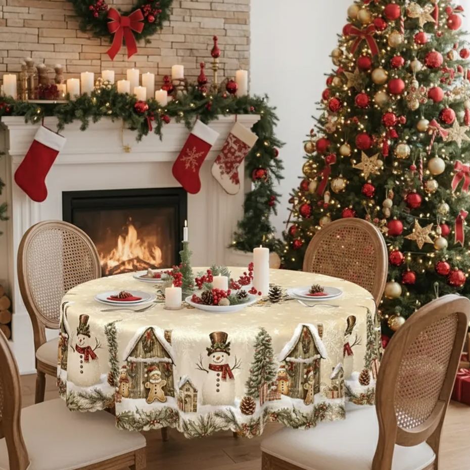 Christmas Themed Tablecloth For Festive Decor