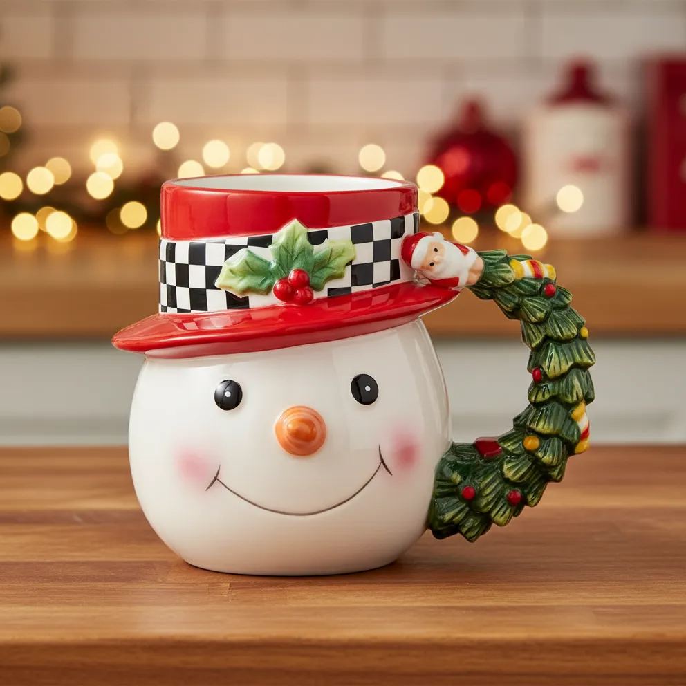 Christmas Tree Snowman Toby Mug
