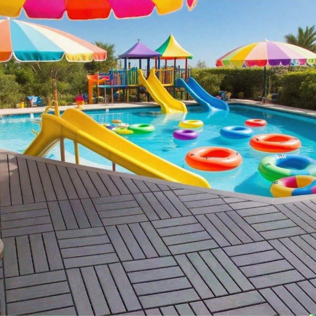  Interlocking Deck Tiles, Plastic Waterproof Outdoor Flooring For Patio, Pool, Backyard, Balcony – All-Weather