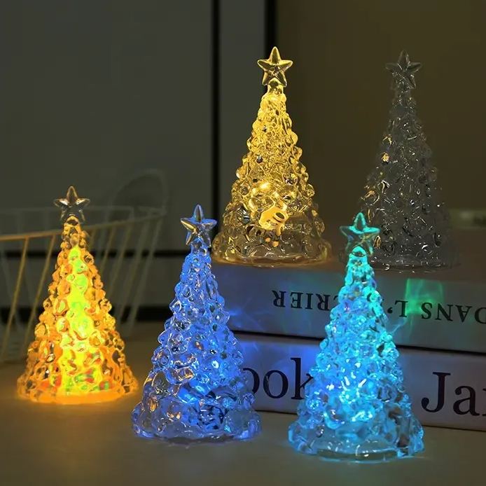 Christmas Star Tree Crystal Mini LED Festive Decor Lights