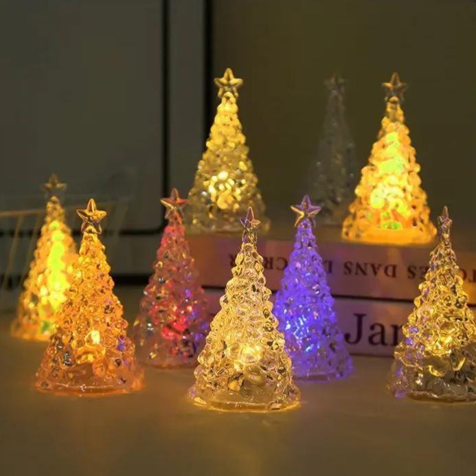 Christmas Star Tree Crystal Mini LED Festive Decor Lights