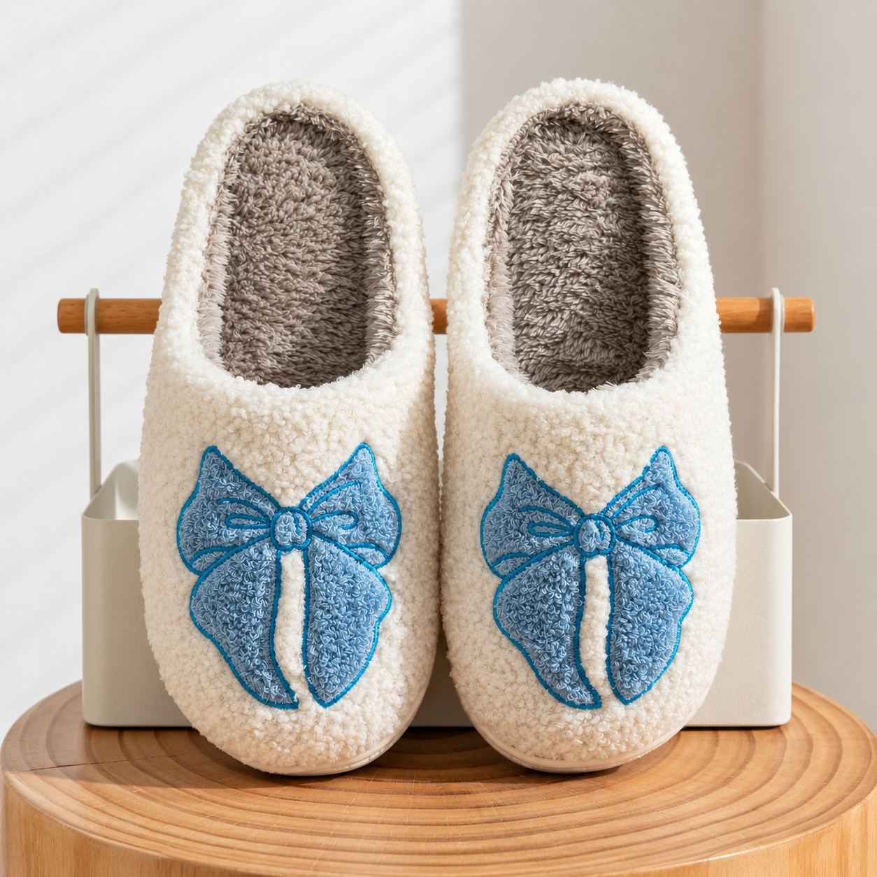 Bowknot Cozy Warm Indoor Winter House Slippers