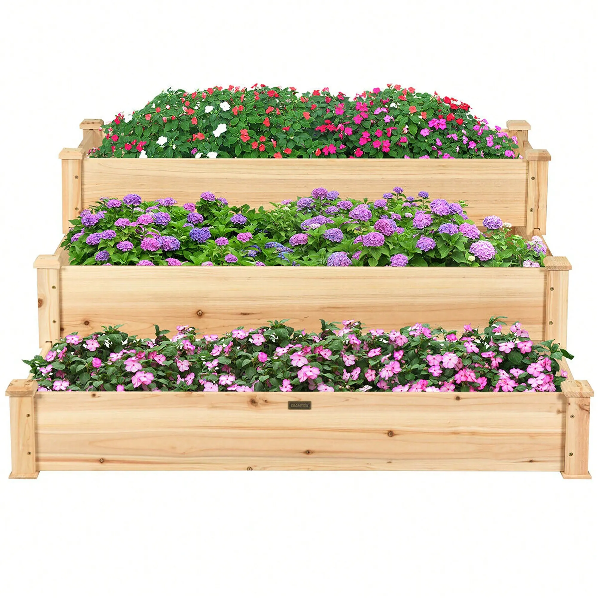 3 Tier Of Wooden Raised Garden Bed Elevated Planter Box