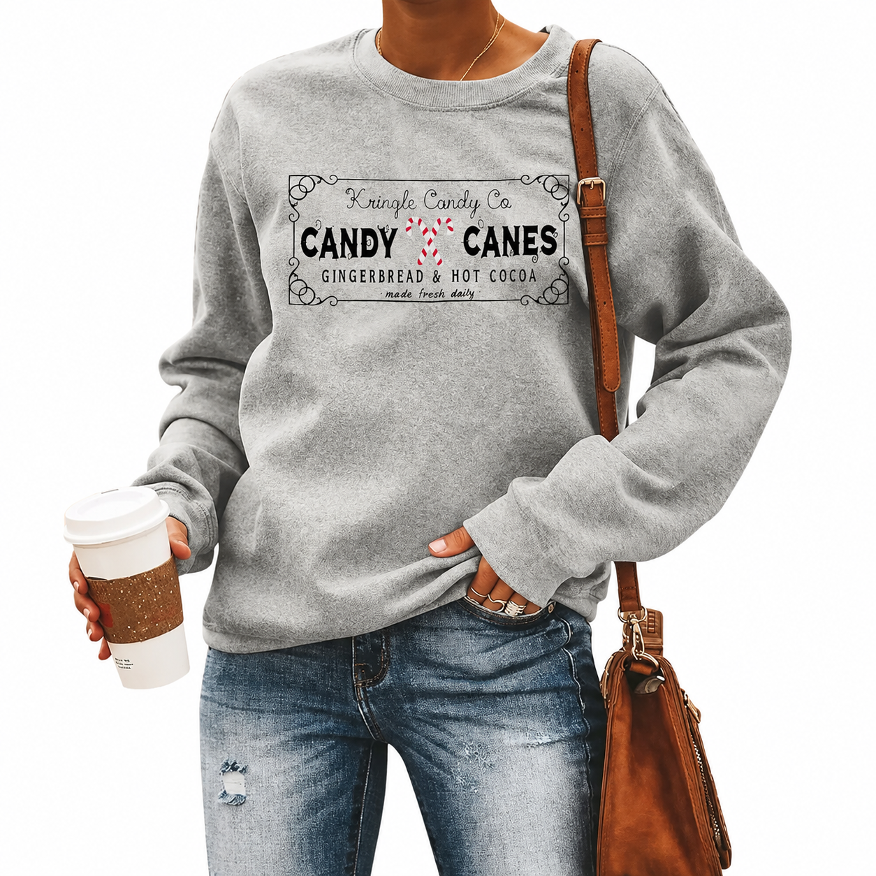 Festive Holiday Graphic Pullover Sweatshirt for Women