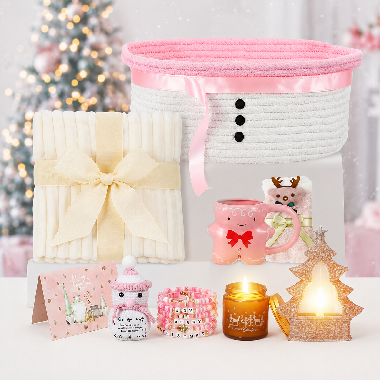 Christmas Gifts Set With Blanket And Coffee Mug