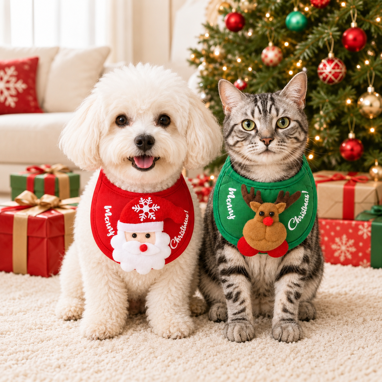 Christmas Pet Scarf Bib For Dogs And Cats