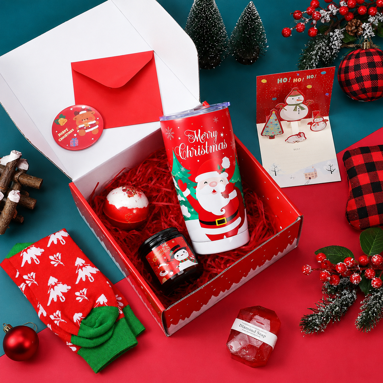 Christmas Gifts Set With Blanket And Coffee Mug