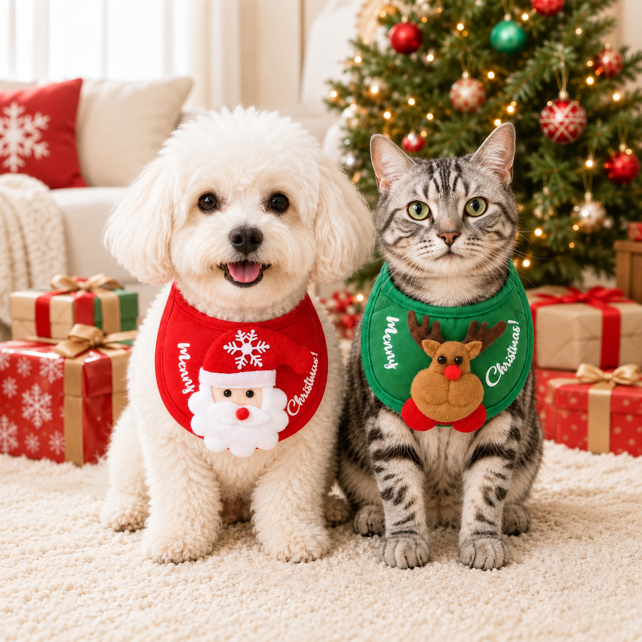 Christmas Pet Scarf Bib For Dogs And Cats