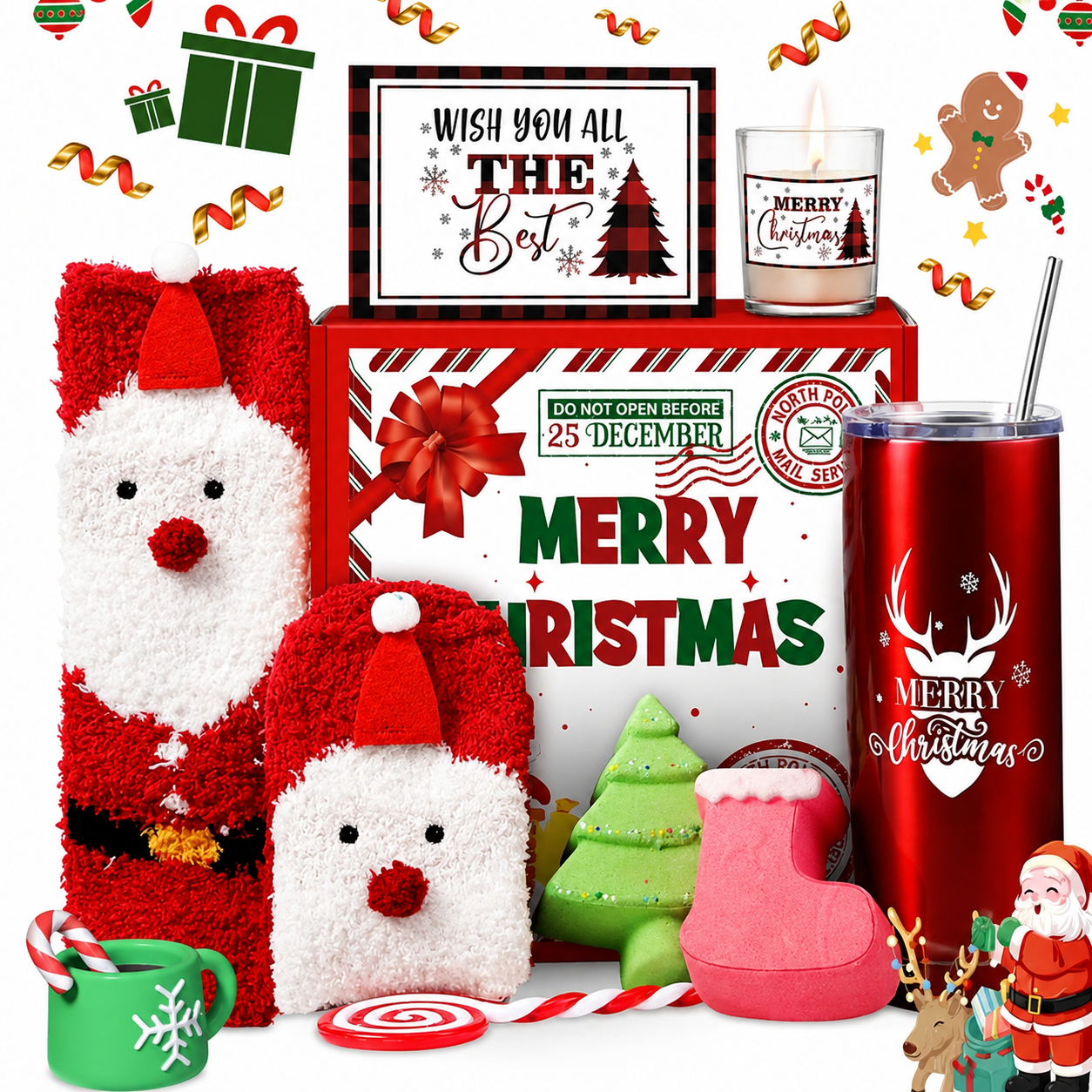 Christmas Gifts Set With Blanket And Coffee Mug