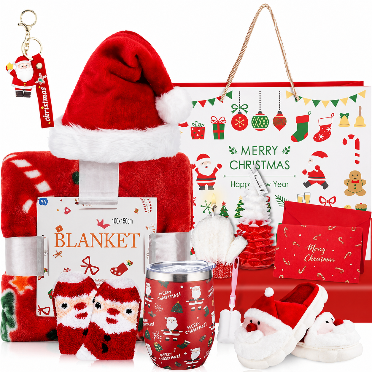 Christmas Gifts Set With Blanket And Coffee Mug