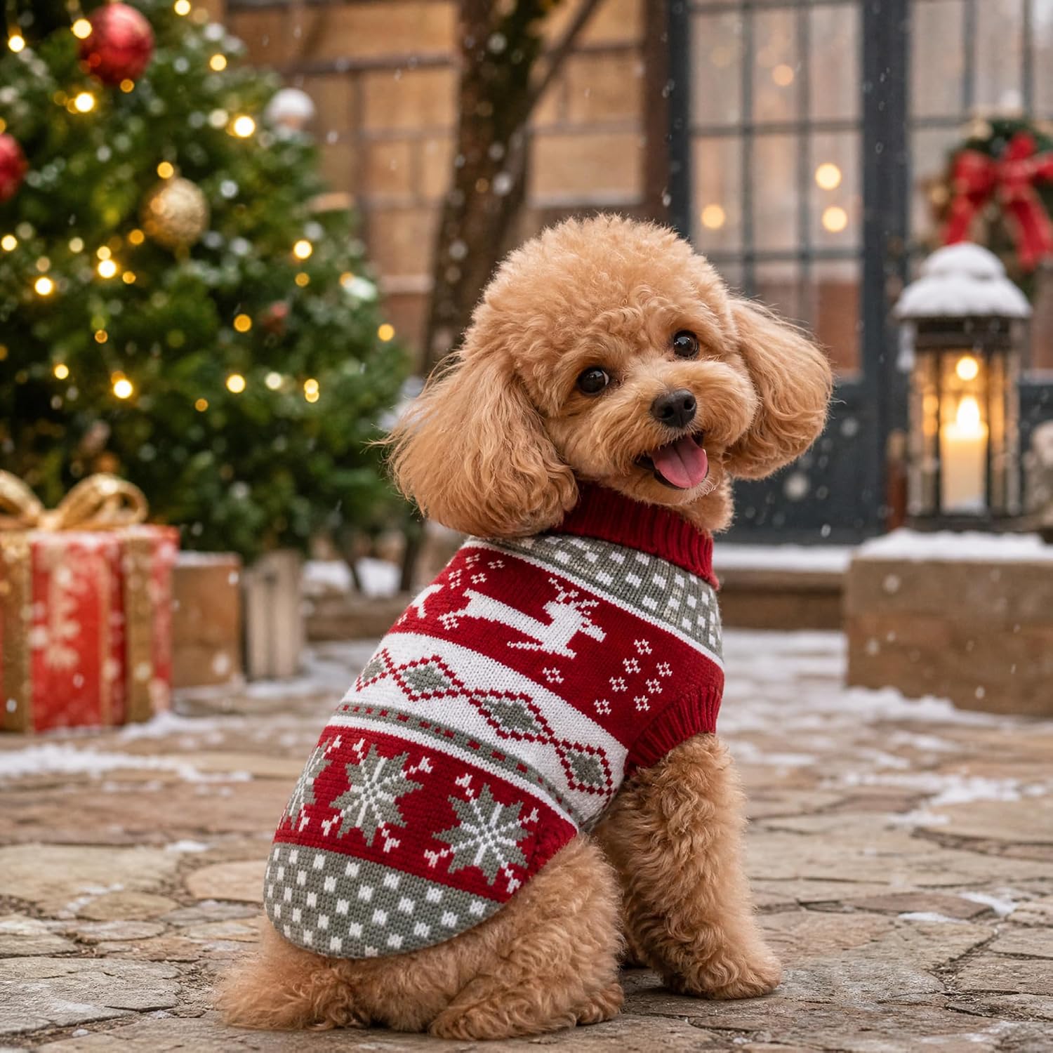 Christmas Themed Warm Sweater For Dog