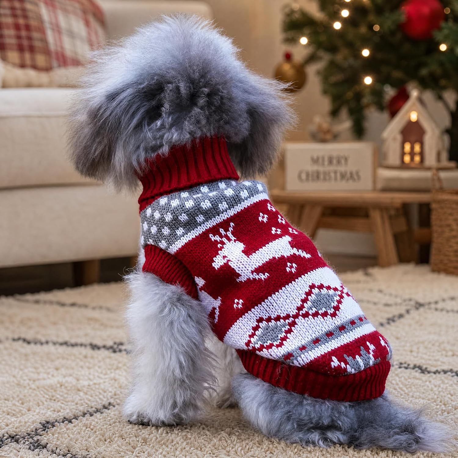 Christmas Themed Warm Sweater For Dog