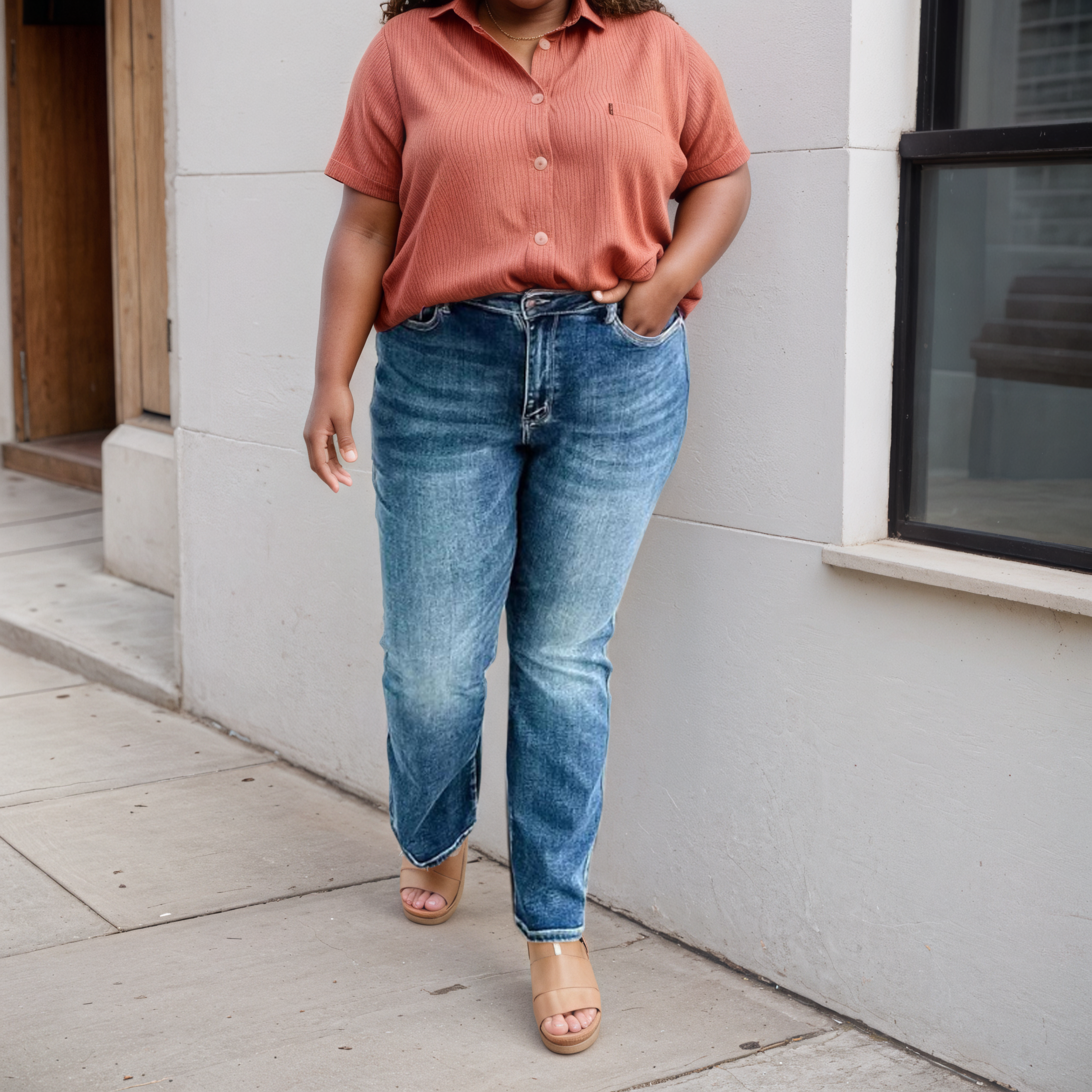 JB Holy Grail Tummy Control Bootcut Jeans-Amzemart