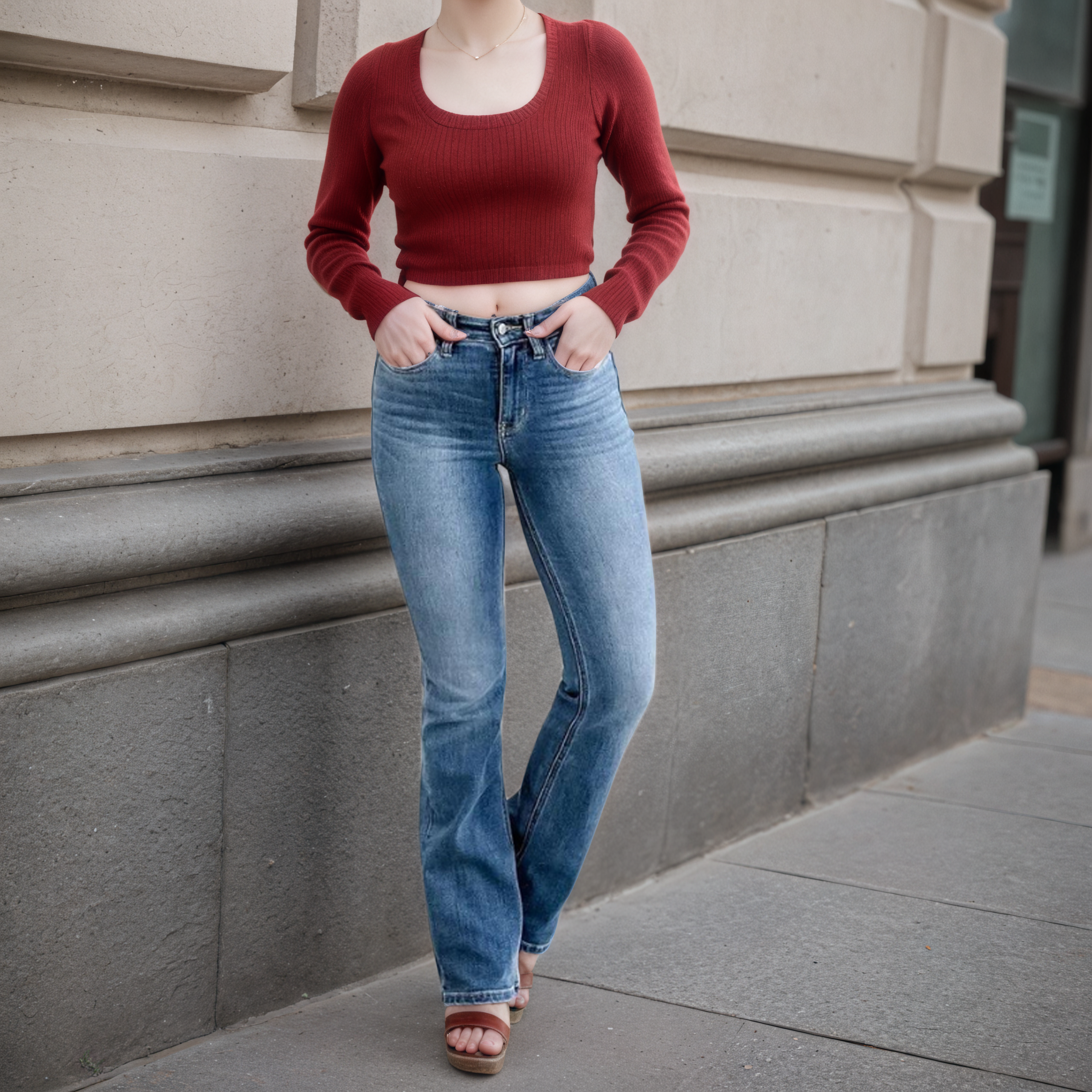 JB Holy Grail Tummy Control Bootcut Jeans-Amzemart