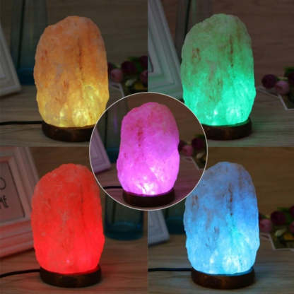 Classic Himalayan Salt Lamp With Wooden Base-Amzemart