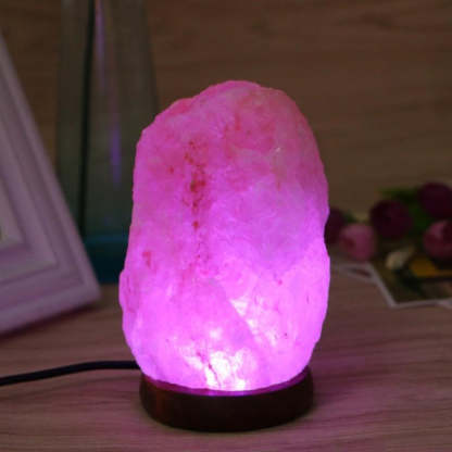 Classic Himalayan Salt Lamp With Wooden Base-Amzemart