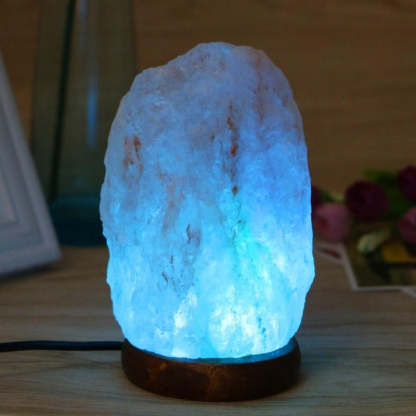 Classic Himalayan Salt Lamp With Wooden Base-Amzemart
