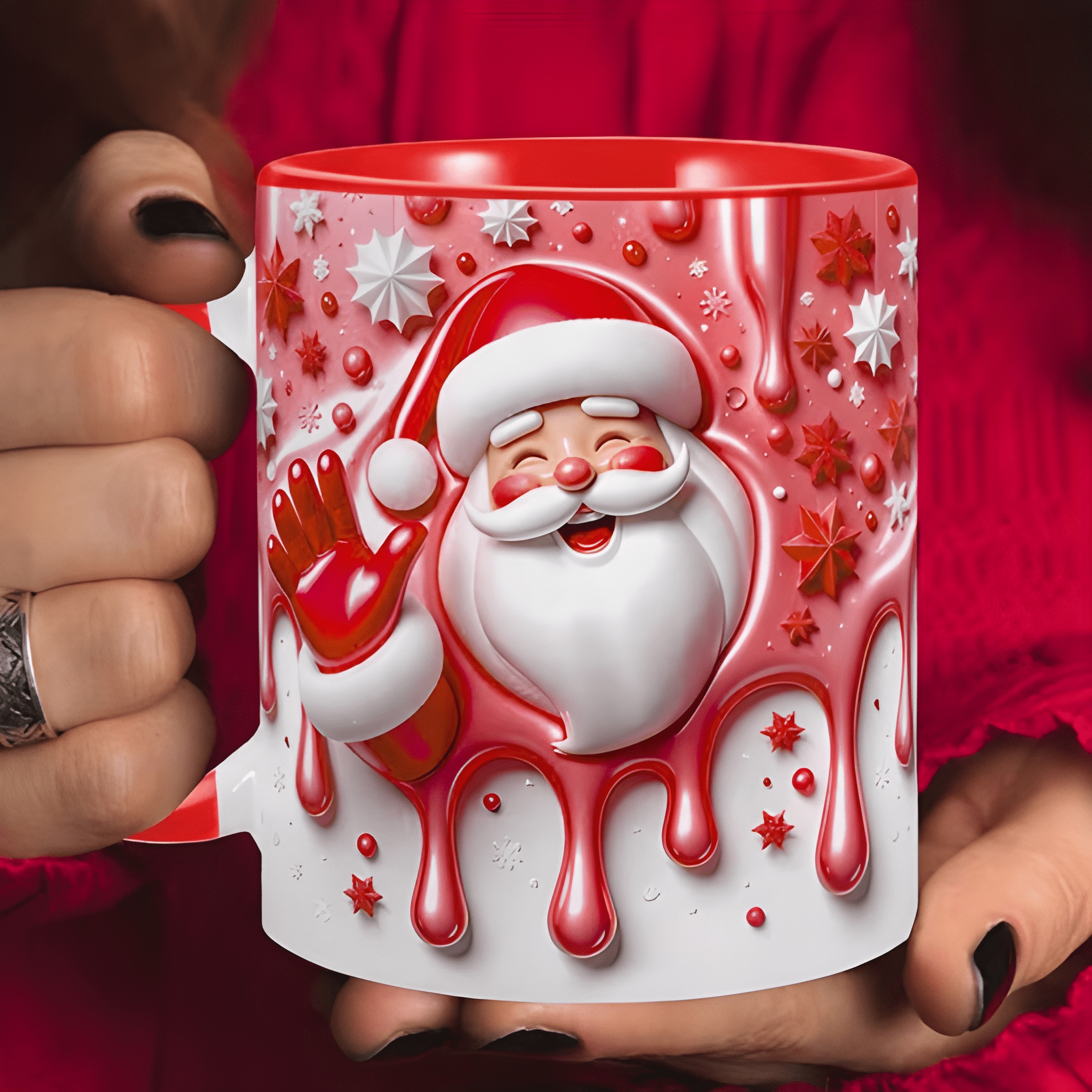 3D Santa Mug with Realistic Santa Claus Face 