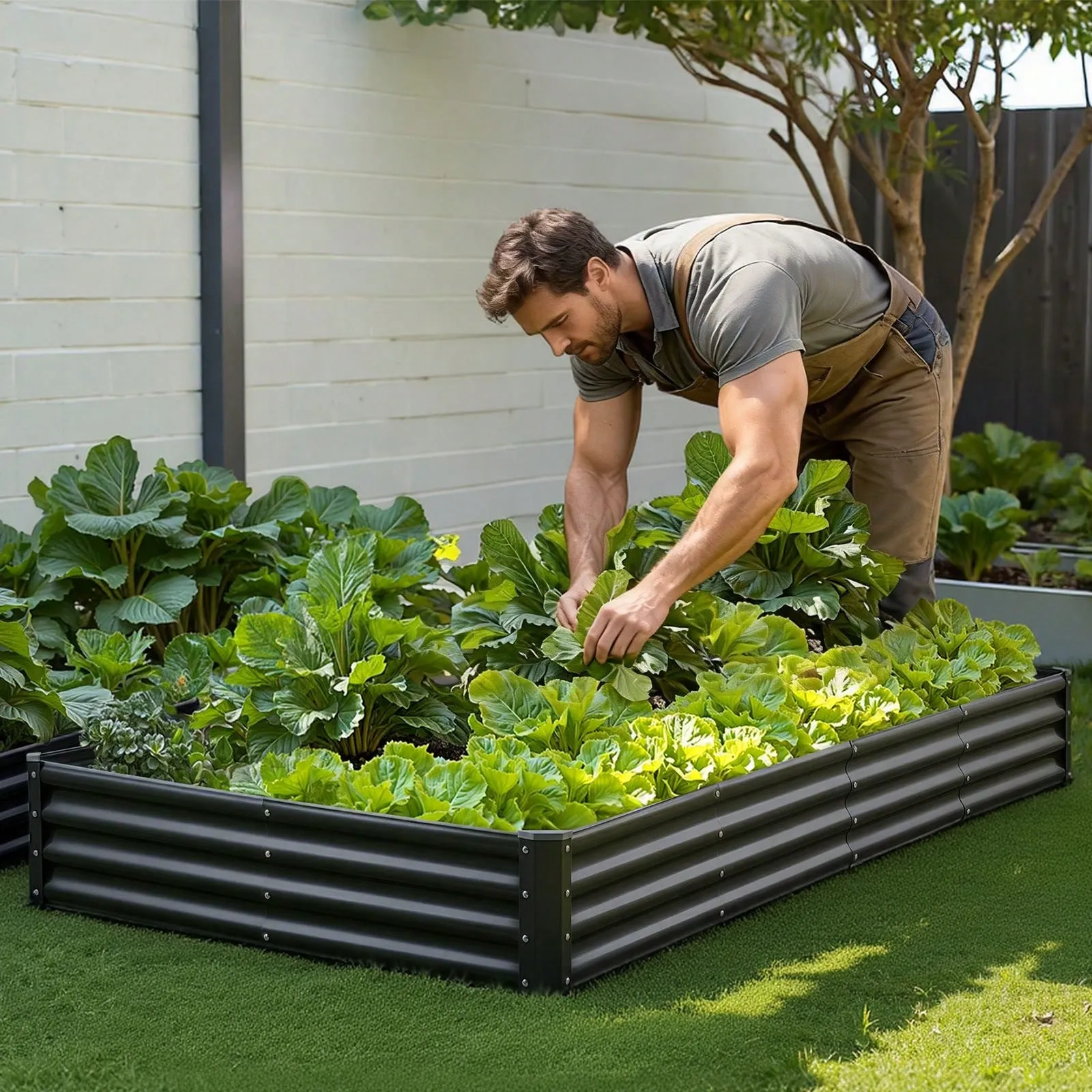 Galvalume Steel Raised Garden Bed Open Bottom Planter Box