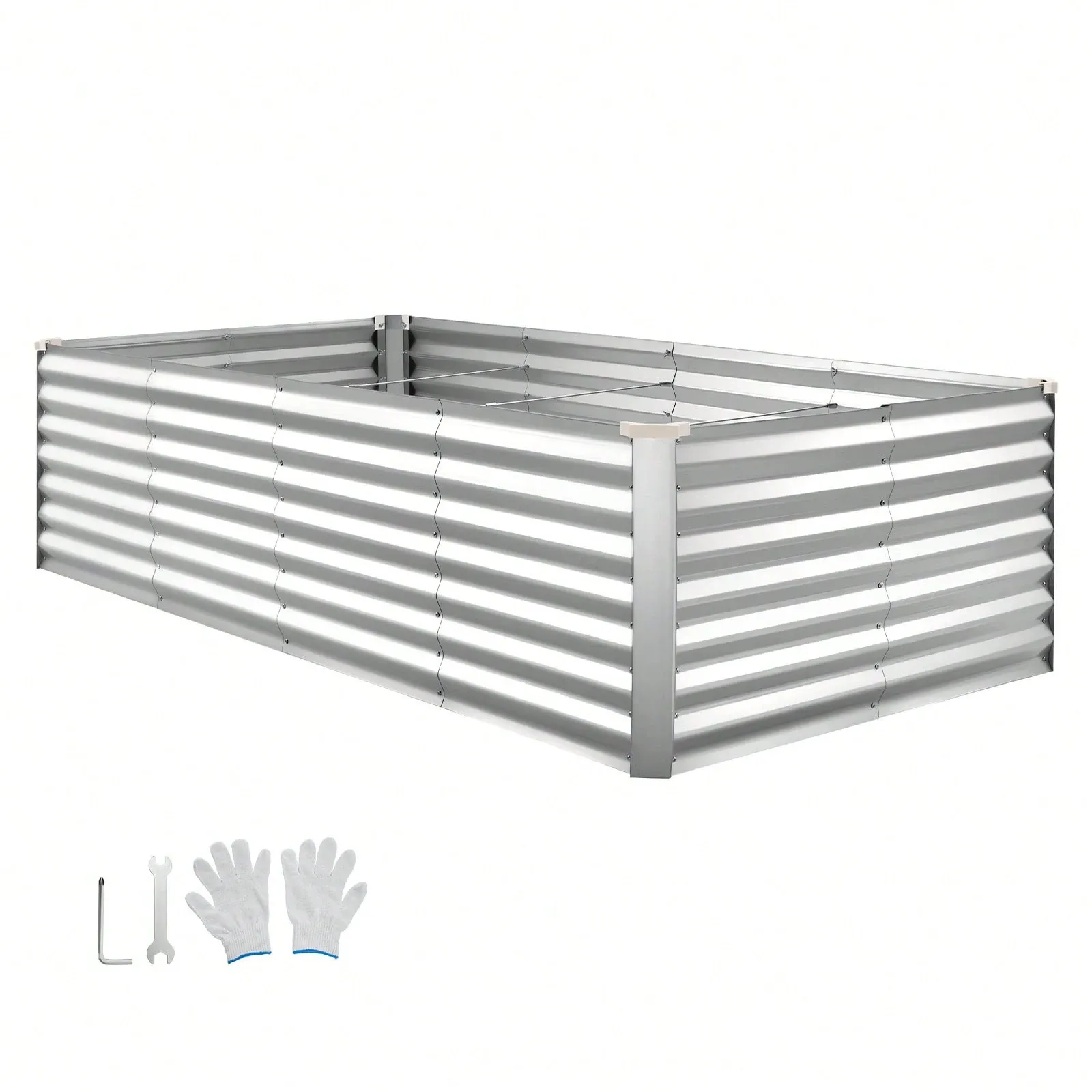 Galvanized Raised Garden Bed Open Bottom Steel Planter Box