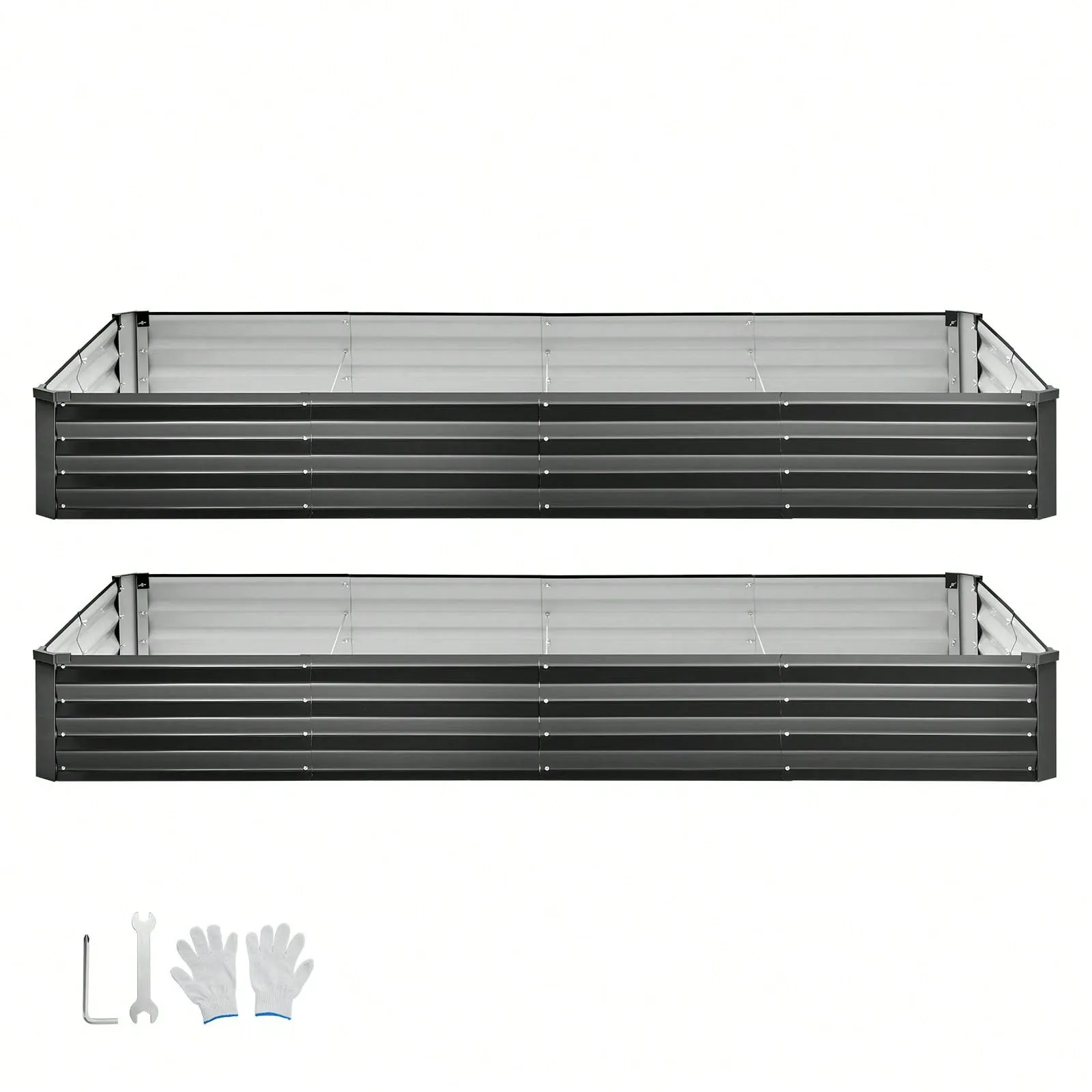 Galvanized Raised Garden Bed Open Bottom Steel Planter Box