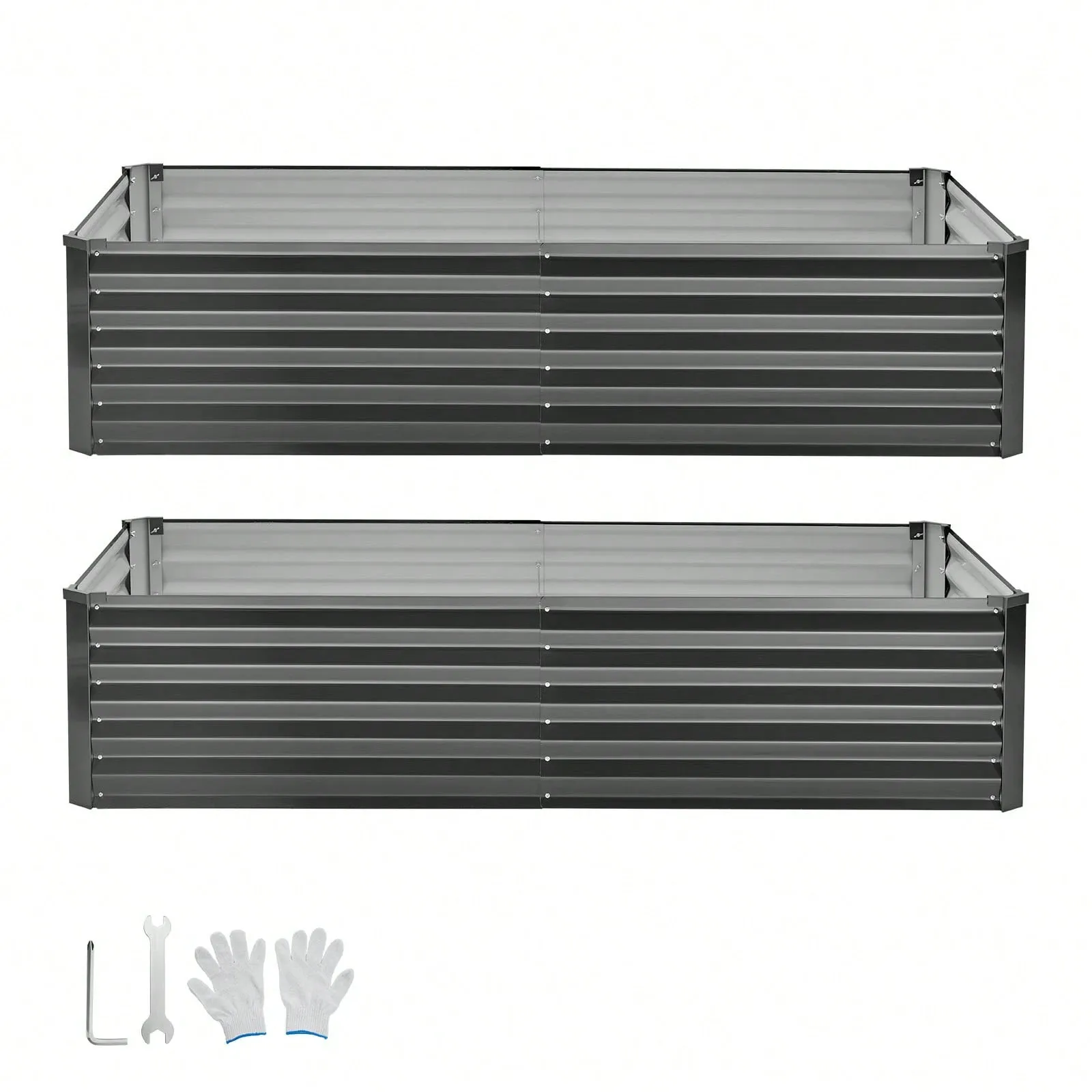 Galvanized Raised Garden Bed Open Bottom Steel Planter Box