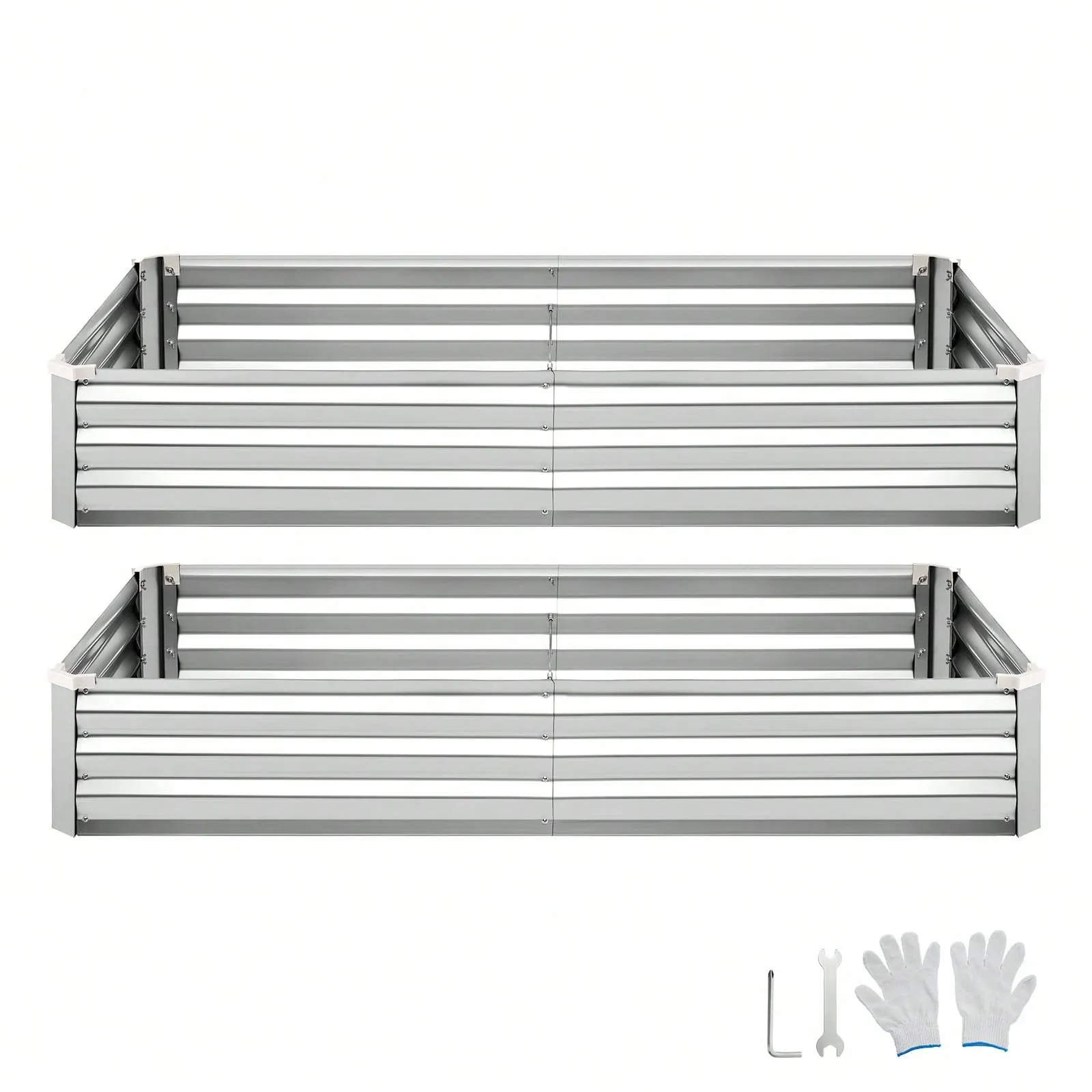 Galvanized Raised Garden Bed Open Bottom Steel Planter Box