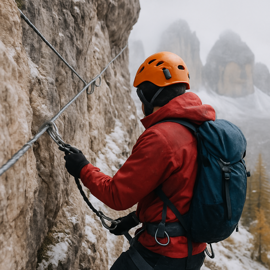 First Snow On The Dolomites Via Ferrata paint by color