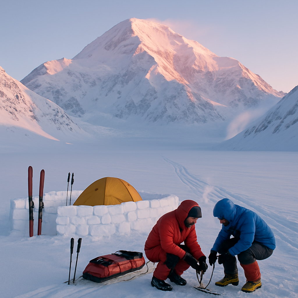 Winter Sunrise On Denali From The Kahiltna Glacier Camp Paint by diamonds kits