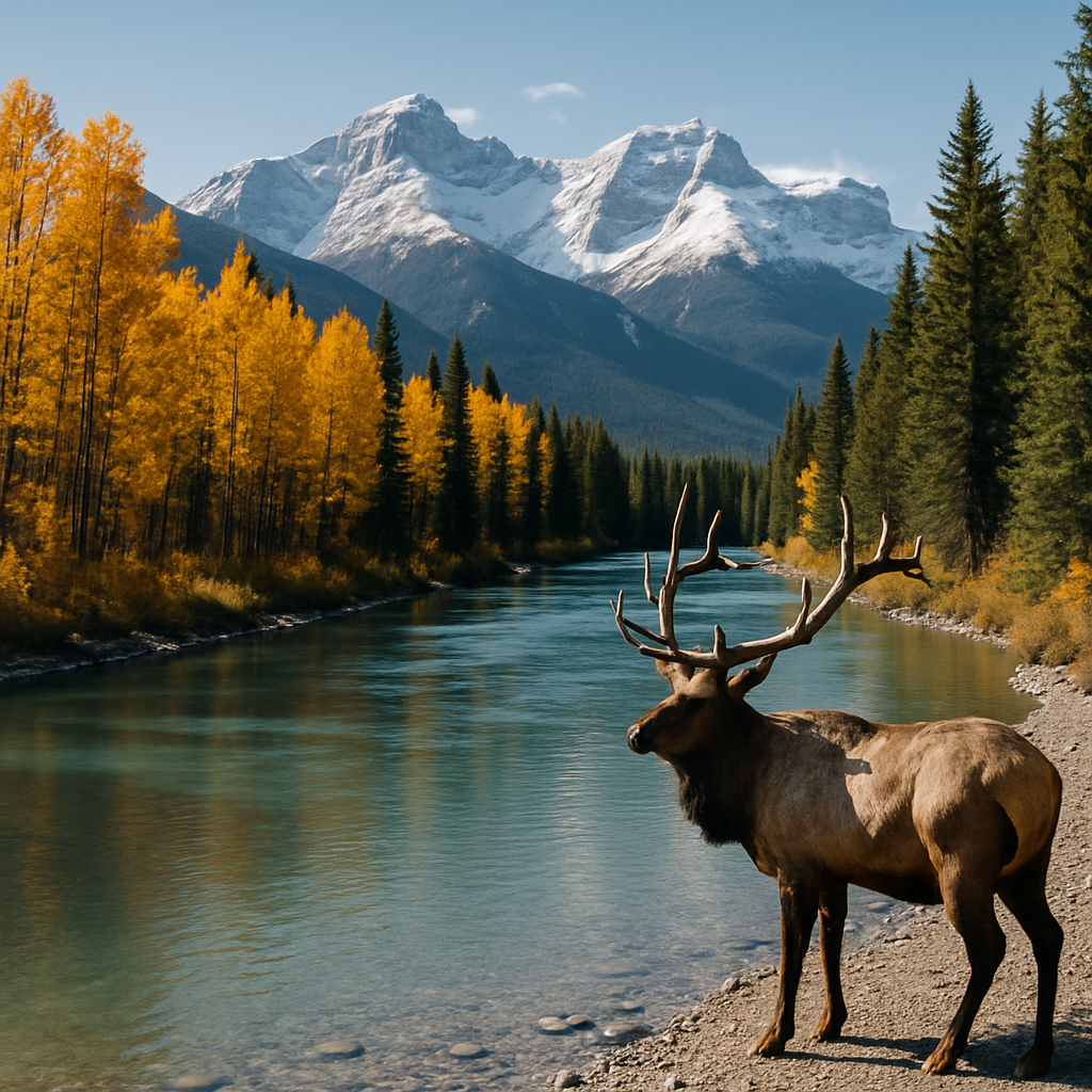Autumn Bend On The Bow River Below The Canadian Rockies First Snow painting diamond kit