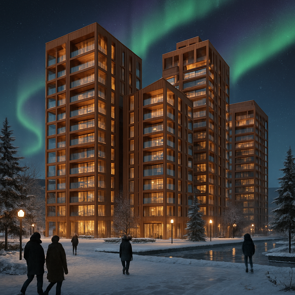 Nordic Timber High Rise With Winter Aurora DIY paint by diamonds